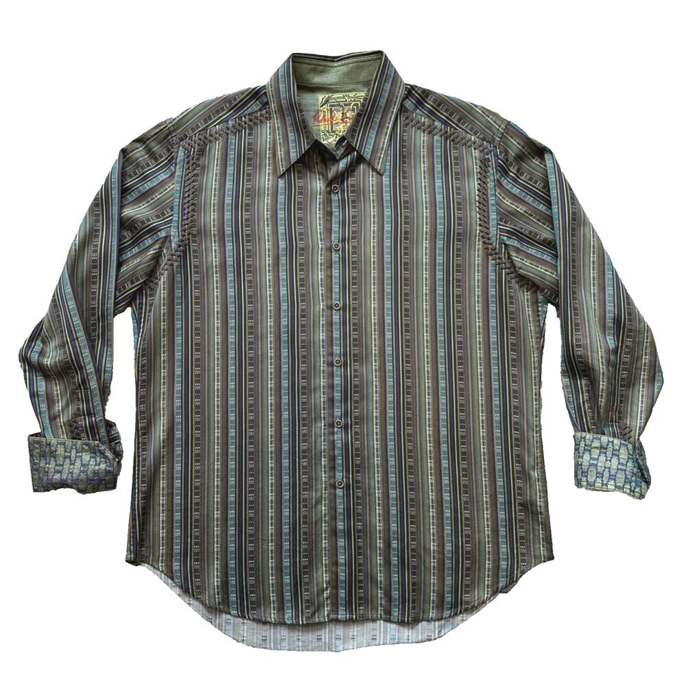 Robert Graham Classic Multicolor Knowledge‎ Wisdom Truth Button Down Shirt Large